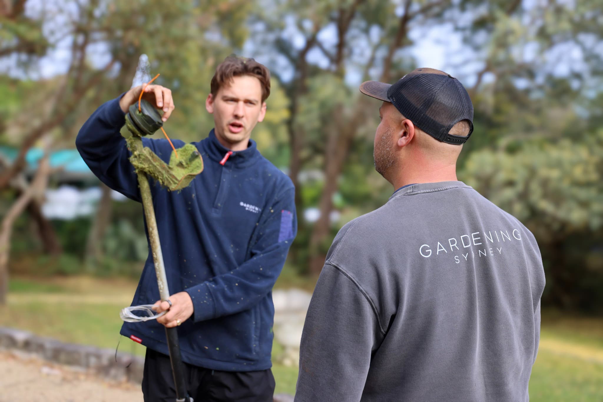 Gardening Sydney crew members talking on site
